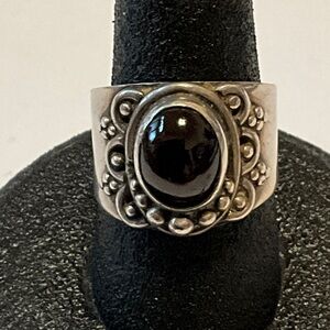 Sterling Silver and Red Garnet Women's Ring
